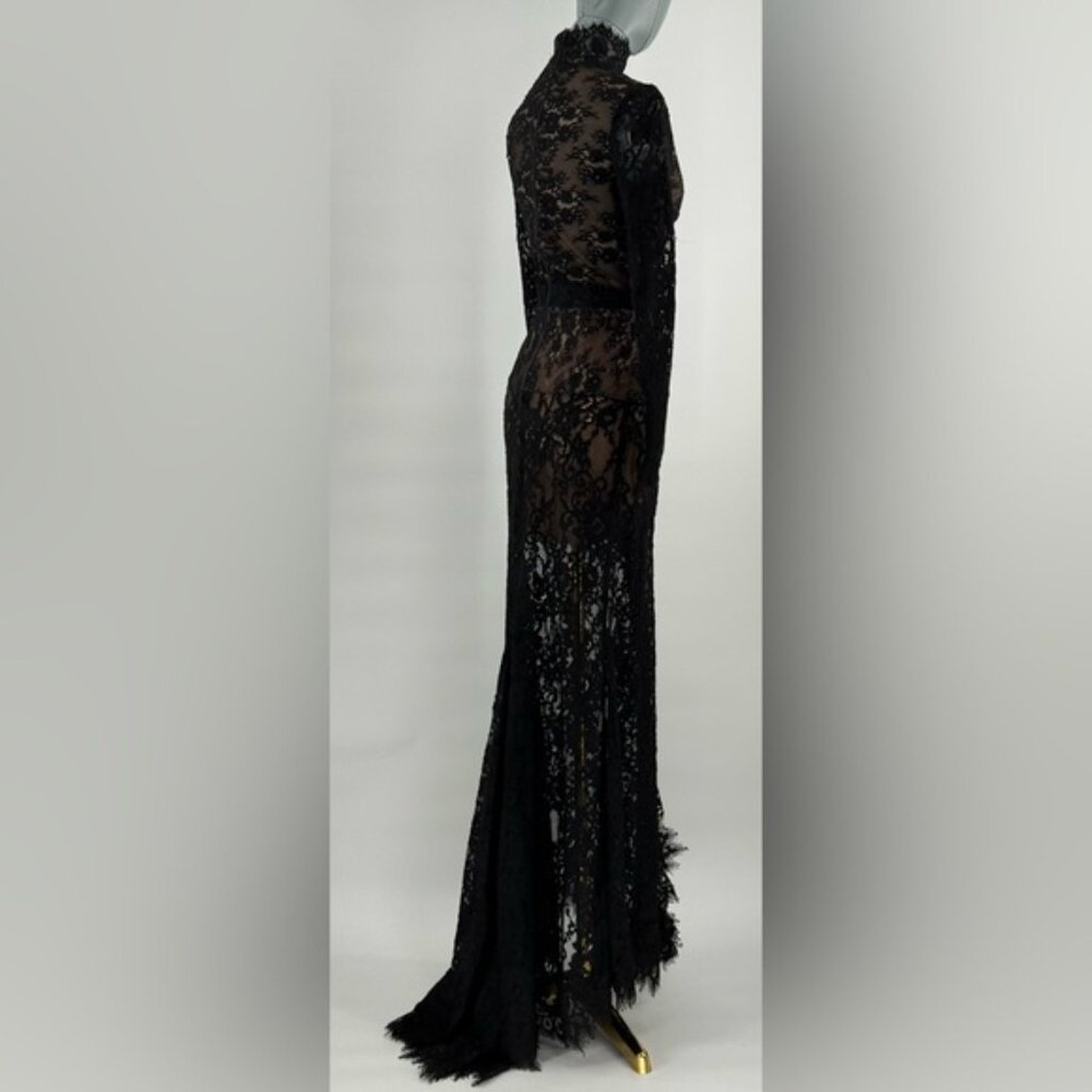 🆕 BRONX & BANCO 🧿 NWOT Eleanor Black Lace Cut Out Gown, Sz XS US 2 - Picture 7 of 16